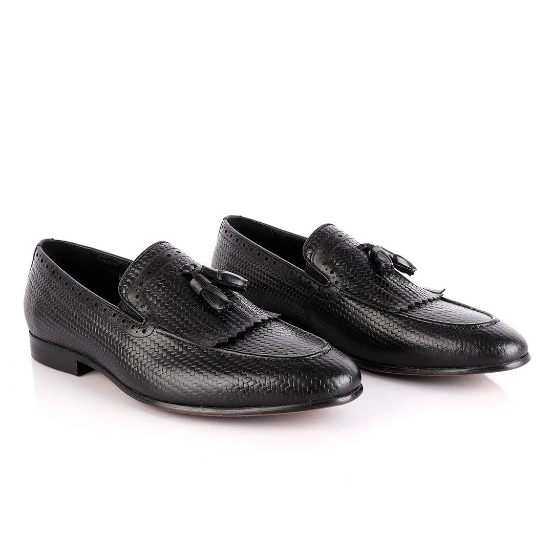 John Foster Harvard Bandeira Black Fringe Tassel Shoe