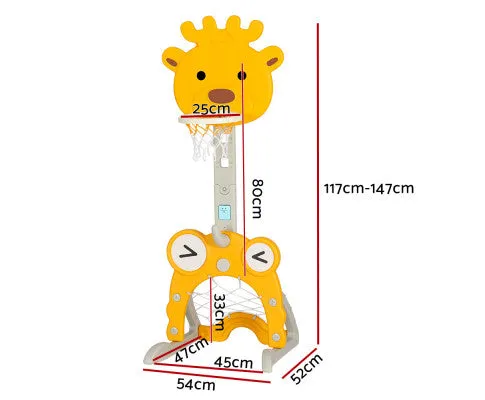 Keezi Kids Basketball Hoop Stand Set Yellow