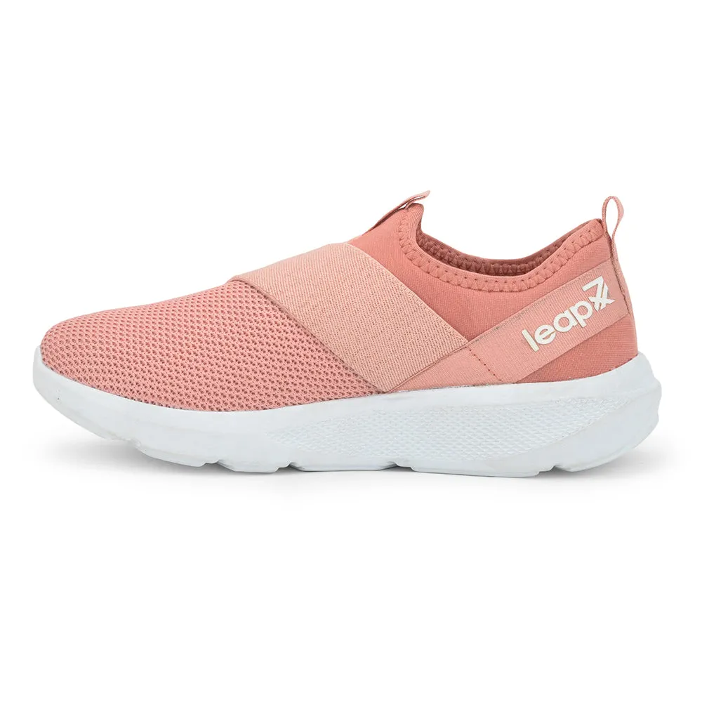 Leap7x Non Lacing Peach Casual Slip on Shoes For Women SKATERS-5 By Liberty