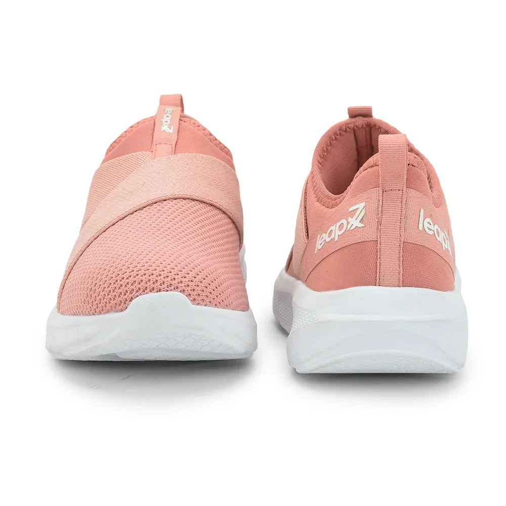 Leap7x Non Lacing Peach Casual Slip on Shoes For Women SKATERS-5 By Liberty