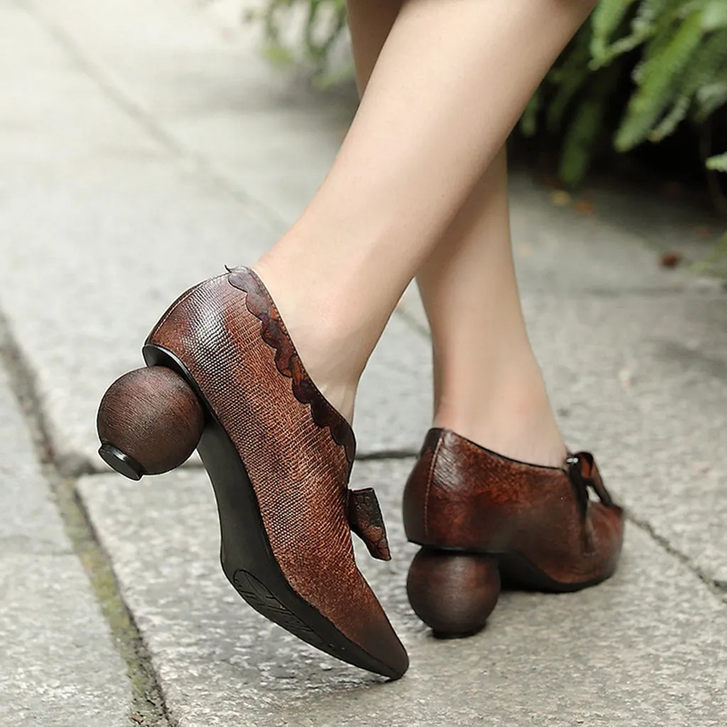 Leather Retro Fashion Women's Shoes | Gift Shoes