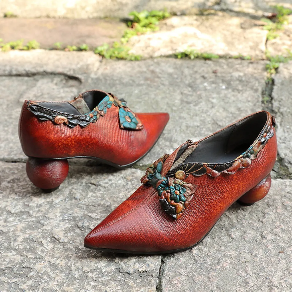 Leather Retro Fashion Women's Shoes | Gift Shoes