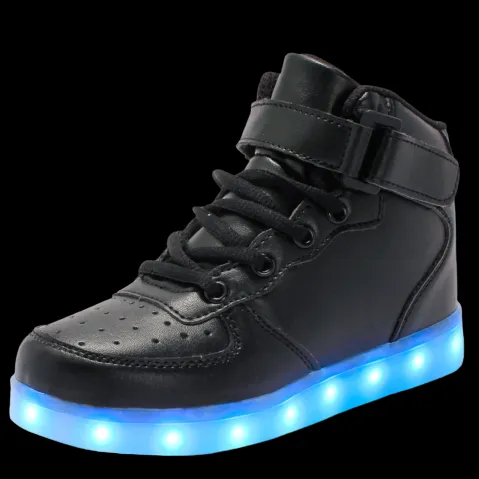 Led Sneakers Black Remote Led Light Colors  | High Top Led Light Shoes  | Led Light Shoes For Men