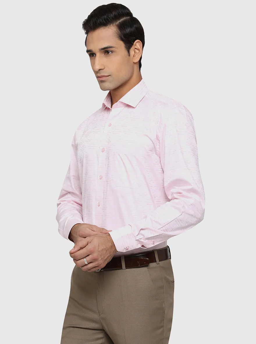 Light Pink Dobby Regular Fit Formal Shirt | JadeBlue