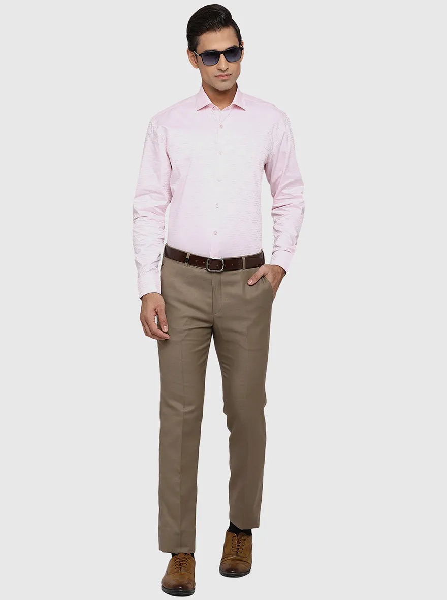 Light Pink Dobby Regular Fit Formal Shirt | JadeBlue