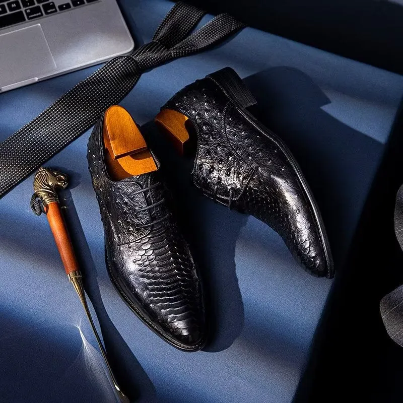 Luxury CrocTex Derbies Dress Shoes