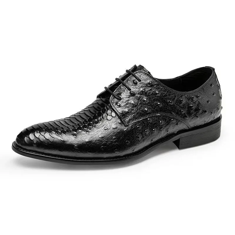 Luxury CrocTex Derbies Dress Shoes