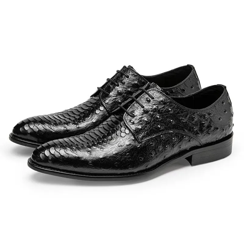 Luxury CrocTex Derbies Dress Shoes