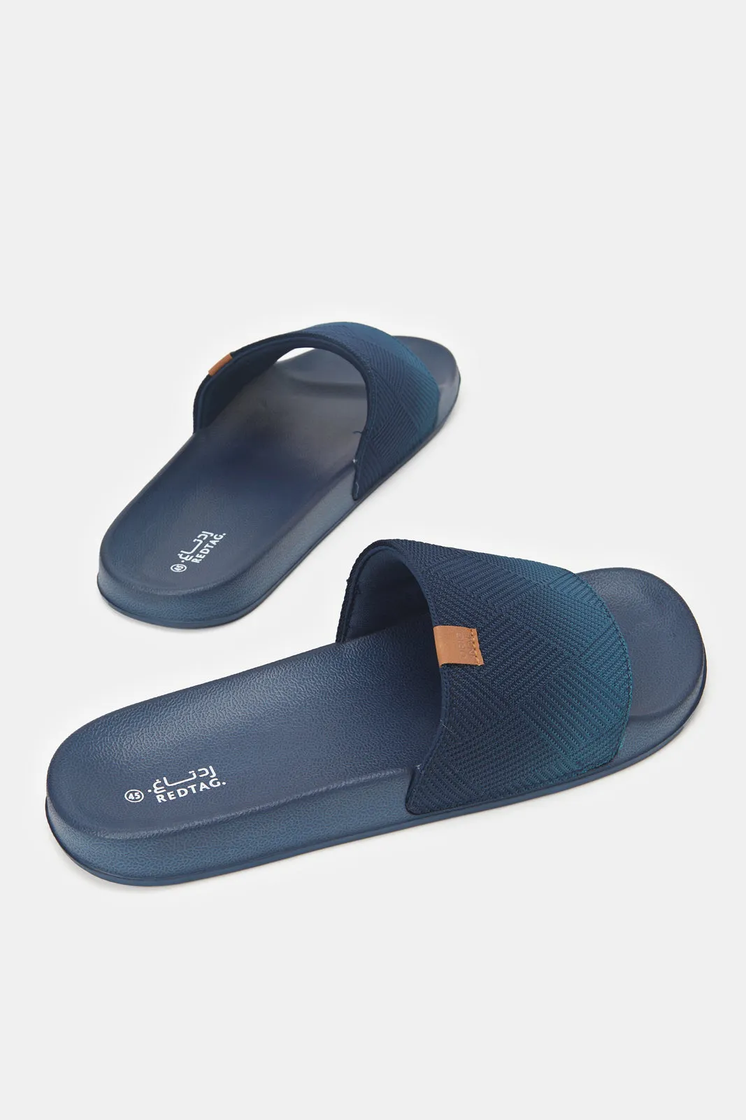 Men Navy Slide With Padded Upper