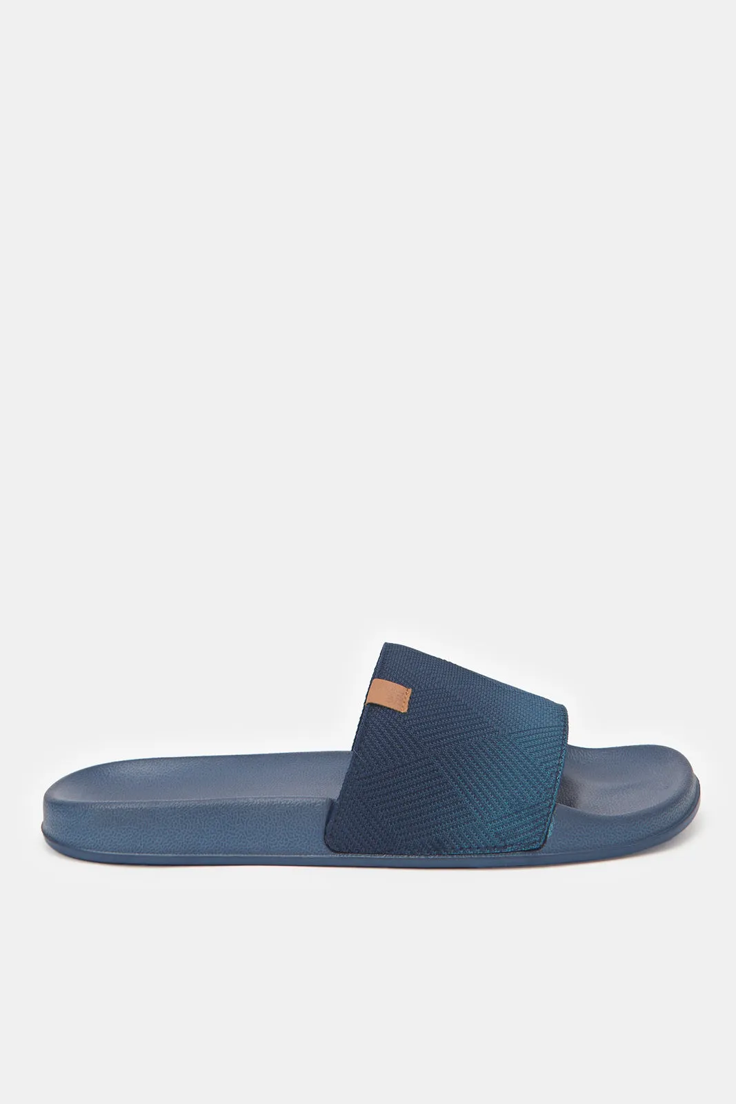 Men Navy Slide With Padded Upper