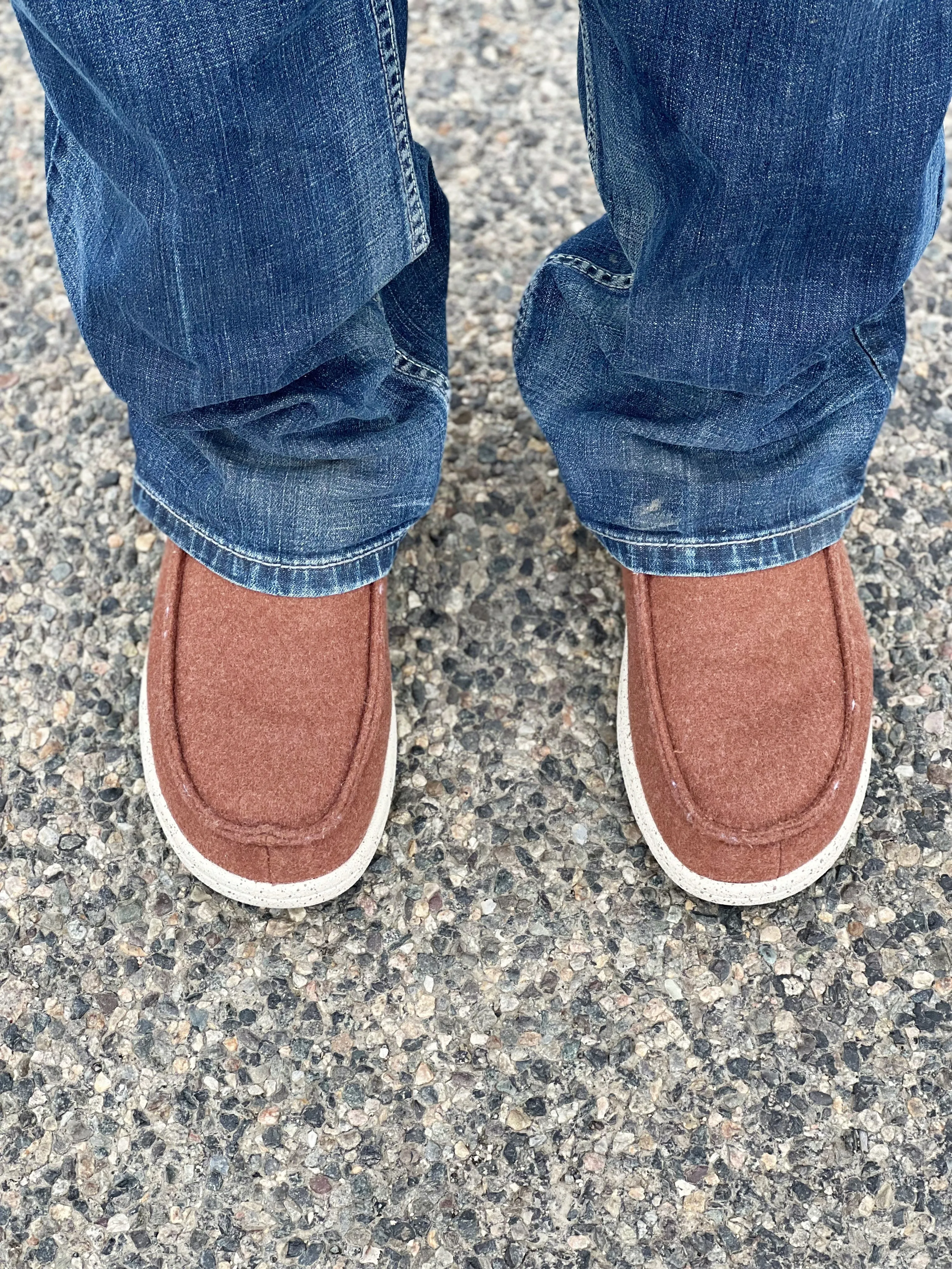 Mens Sherpa Lined Slip on Sneaker in Brown