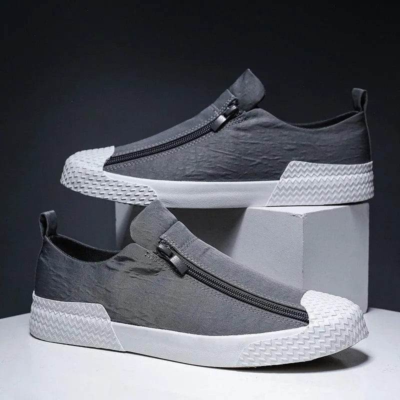 Men's Shoes Casual Side Zipper Low-top Sports Sneakers