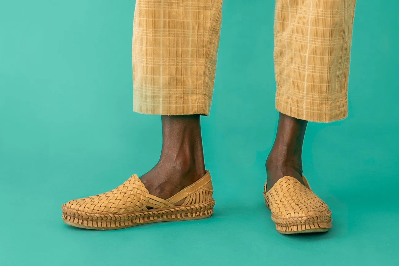 Men's Woven Shoe in Honey   No Stripes by Mohinders