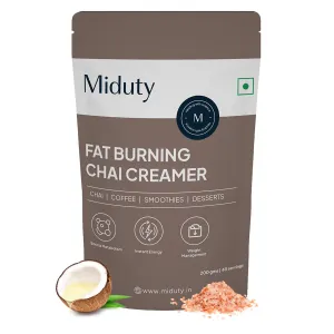 Miduty by Palak Notes Fat Burning Chai Creamer - Fat Burning - Metabolism - Fat loss - Weight management - Diabetes care - Medium Chain Triglyceride MCT Powder 200g (1)