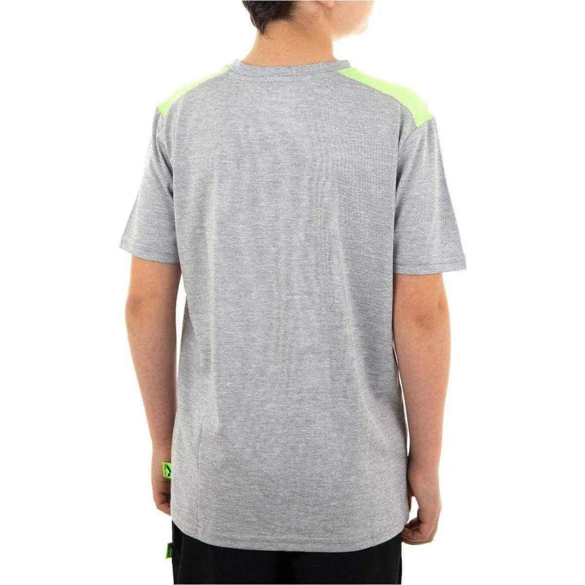 More Mile Marl Boys Short Sleeve Running Top - Grey