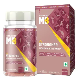 MuscleBlaze StrongHer Women Multivitamin, Multivitamin for Women, for Energy & Stamina, 60 Multivitamin Tablets