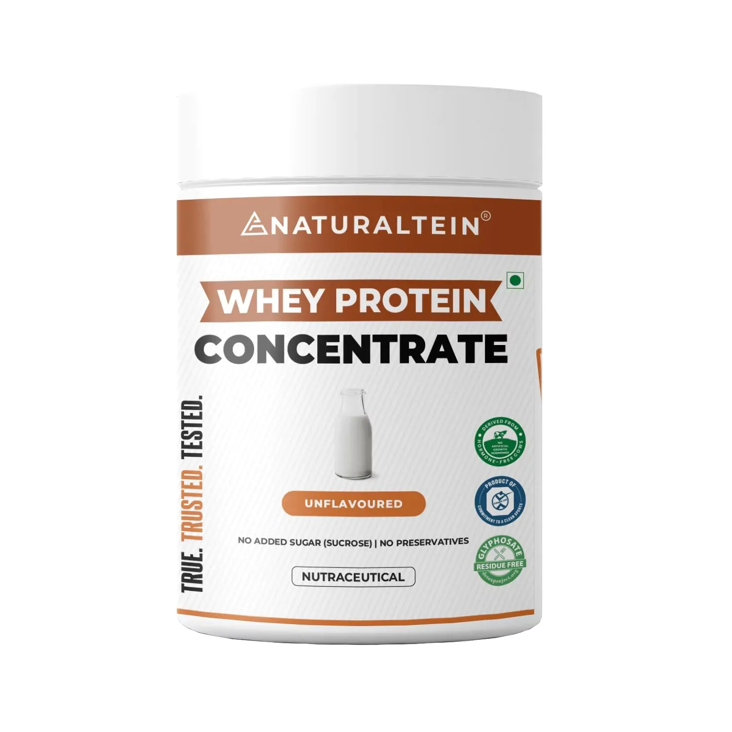 NATURALTEIN Natural Whey Protein Concentrate Unflavoured - 300G (Naturally Flavored, Non Gmo, No Artificial Sweeteners) - Powder