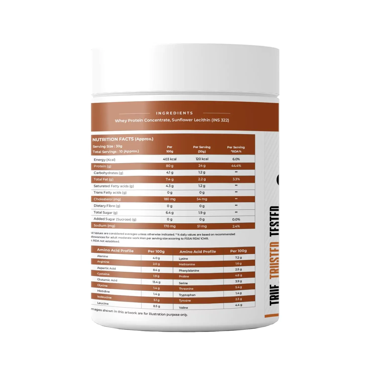 NATURALTEIN Natural Whey Protein Concentrate Unflavoured - 300G (Naturally Flavored, Non Gmo, No Artificial Sweeteners) - Powder