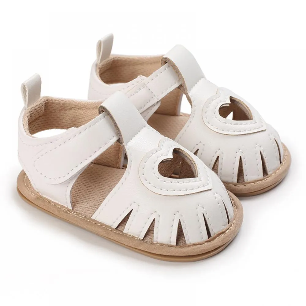 Newborn Baby Girls Summer 0-1 Year Old Heart Hollow Breathable Sandals Girls Shoes Wholesale