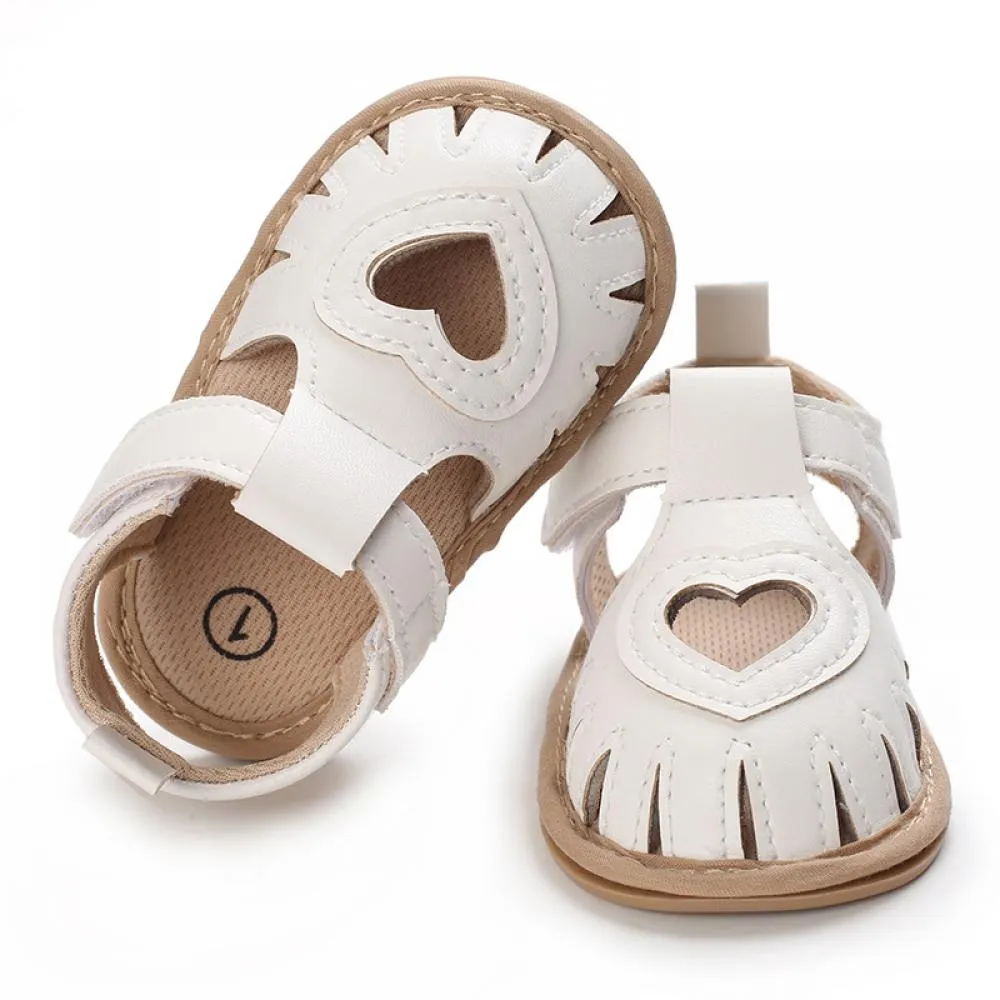 Newborn Baby Girls Summer 0-1 Year Old Heart Hollow Breathable Sandals Girls Shoes Wholesale