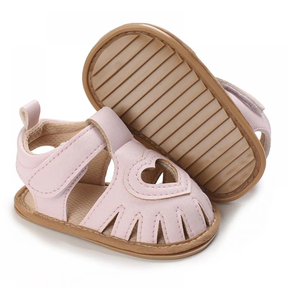 Newborn Baby Girls Summer 0-1 Year Old Heart Hollow Breathable Sandals Girls Shoes Wholesale