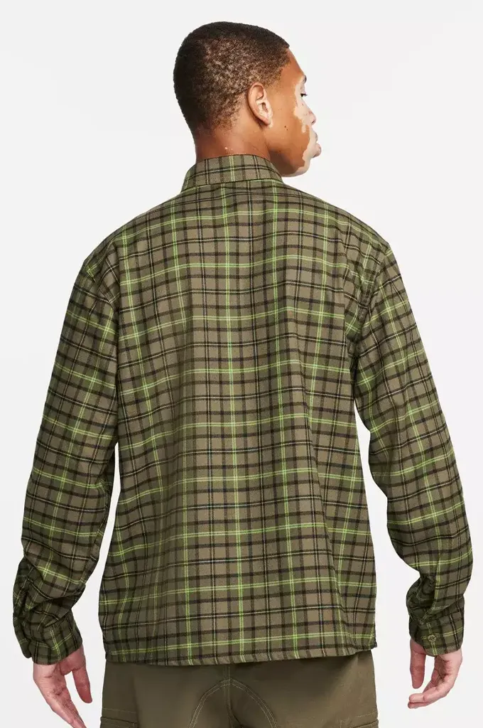 Nike SB Long Sleeve Flannel Skate Button Up Shirt