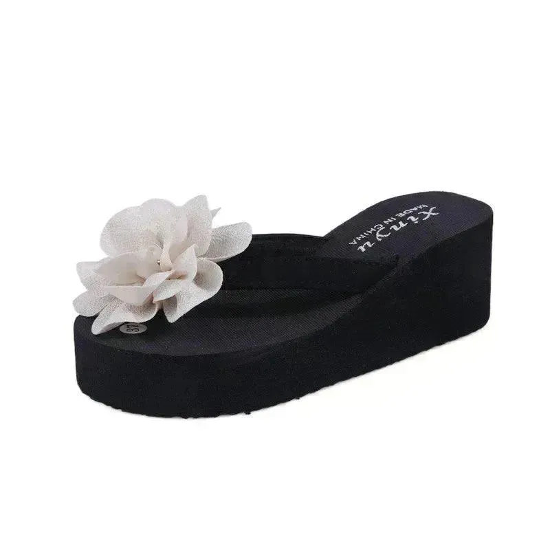 Outer Wear Flat Beach Shoes Flower Sandals