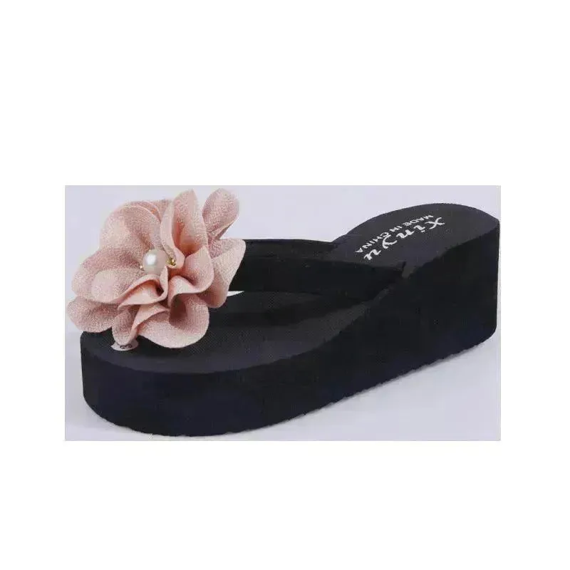 Outer Wear Flat Beach Shoes Flower Sandals