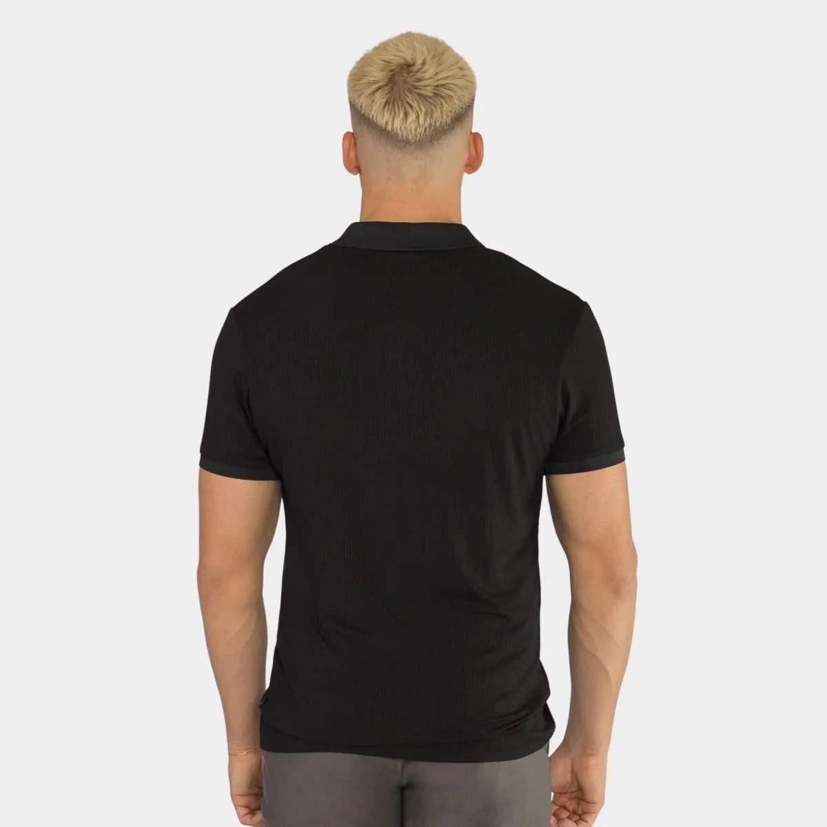 Performance Ribbed Polo - Black