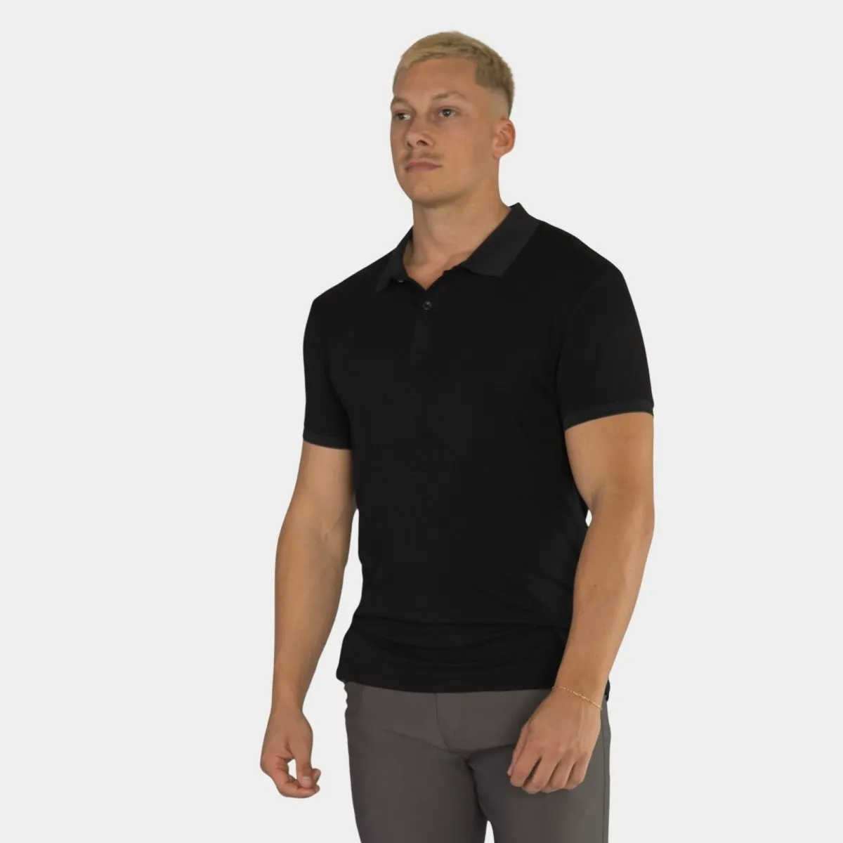 Performance Ribbed Polo - Black