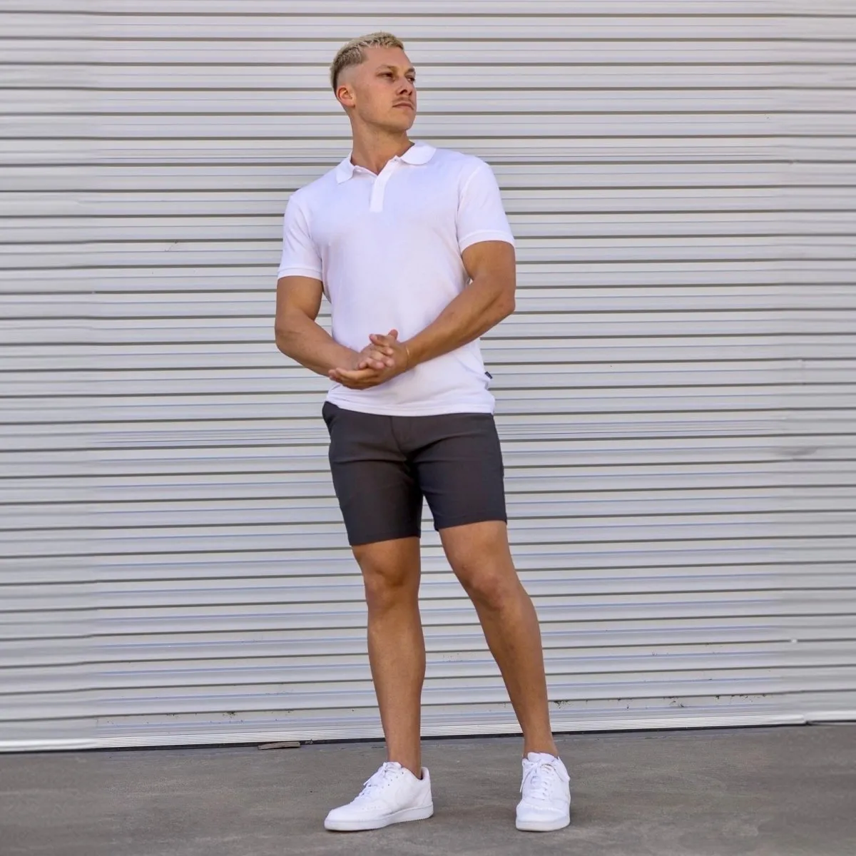 Performance Ribbed Polo - White