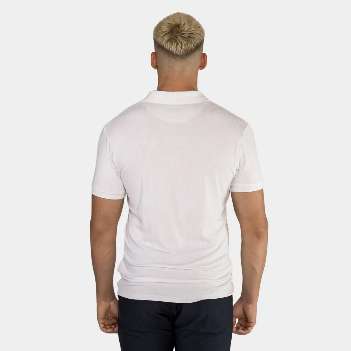 Performance Ribbed Polo - White