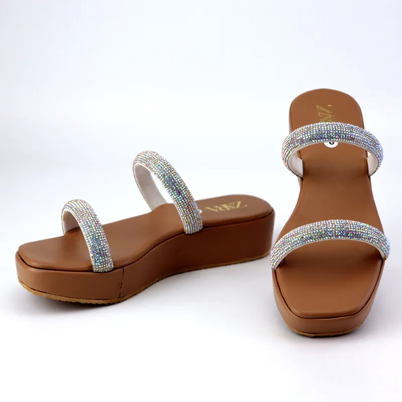 Platform Heels Rhinestone Wedges