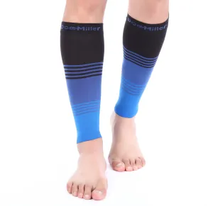 Premium Calf Compression Sleeve 20-30 mmHg BLACK/BLUE/BLUE by Doc Miller