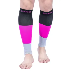 Premium Calf Compression Sleeve 20-30 mmHg BLACK/PINK/GRAY by Doc Miller