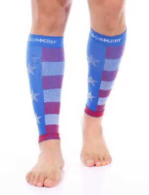 Premium Calf Compression Sleeve 20-30 mmHg FLAG by Doc Miller