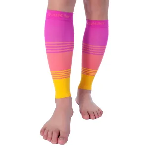 Premium Calf Compression Sleeve 20-30 mmHg PINK/PEACH/YELLOW by Doc Miller