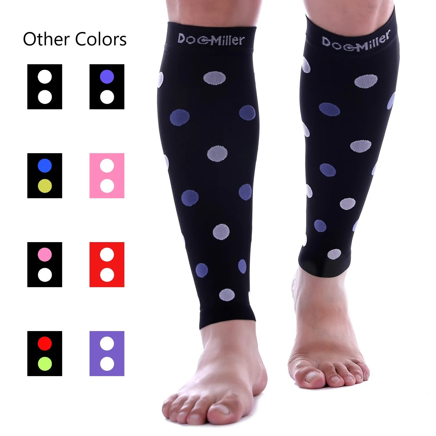 Premium Calf Compression Sleeve 20-30 mmHg Polka Dots