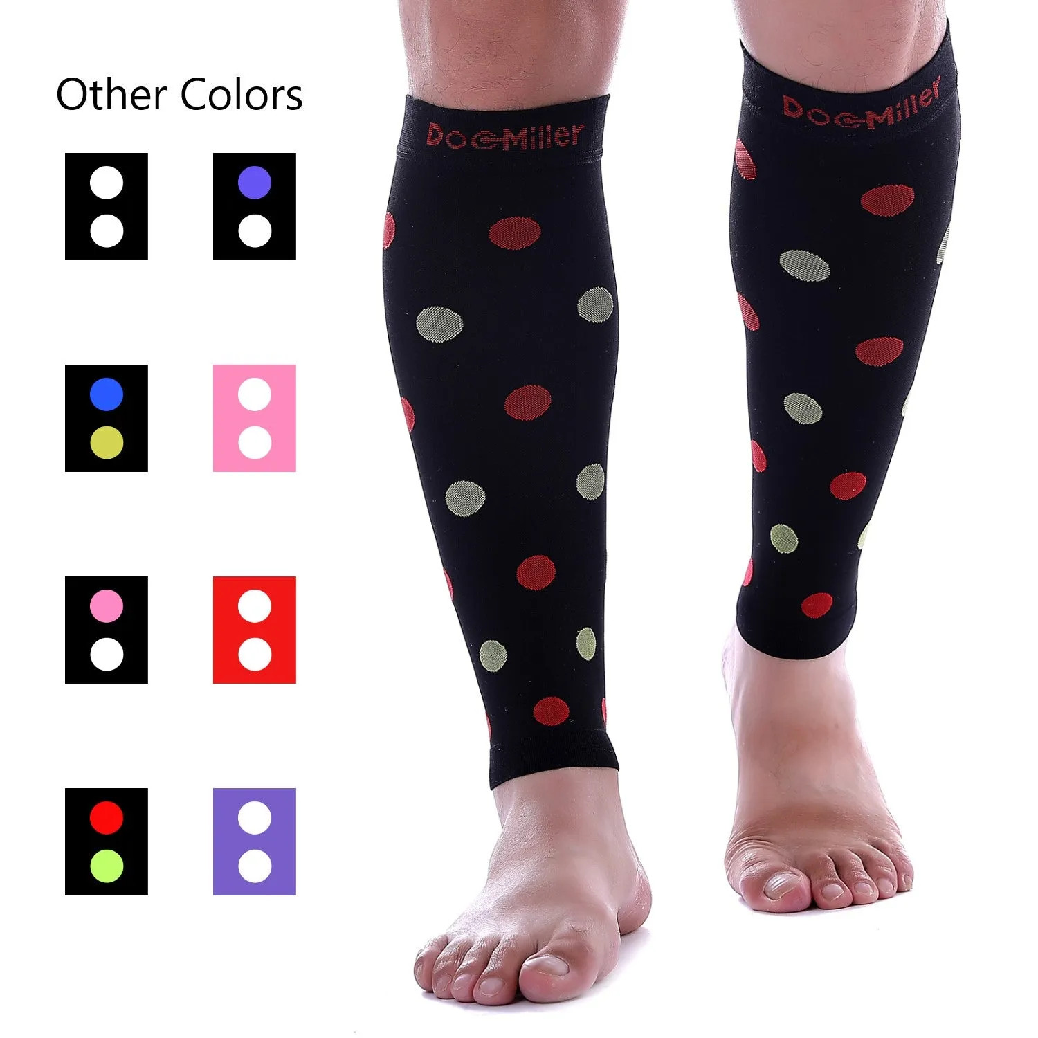 Premium Calf Compression Sleeve 20-30 mmHg Polka Dots