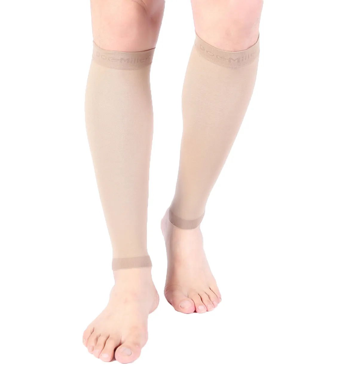 Premium Calf Compression Sleeve 20-30 mmHg TAN SKIN by Doc Miller