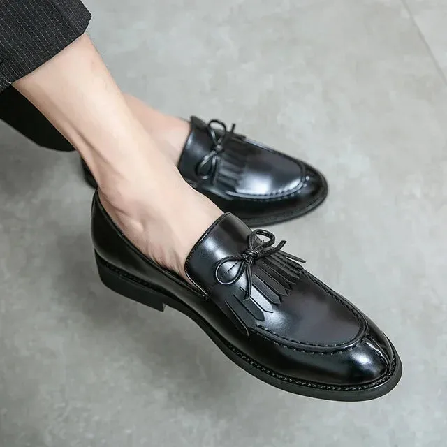 PU Leather Solid Color Classic Loafers