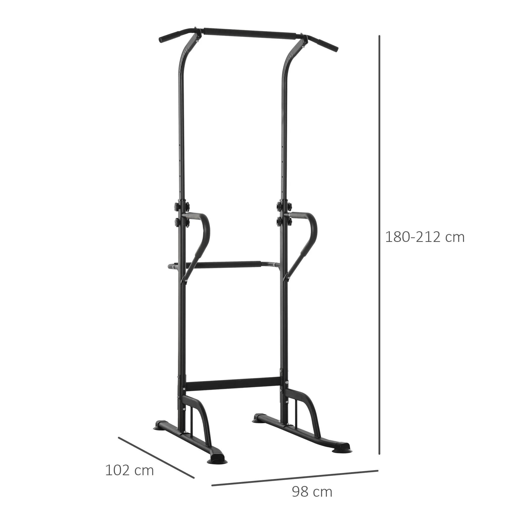 Pull Up Bar Multi-Function Height Adjustable Power Tower Dip Station Equipment