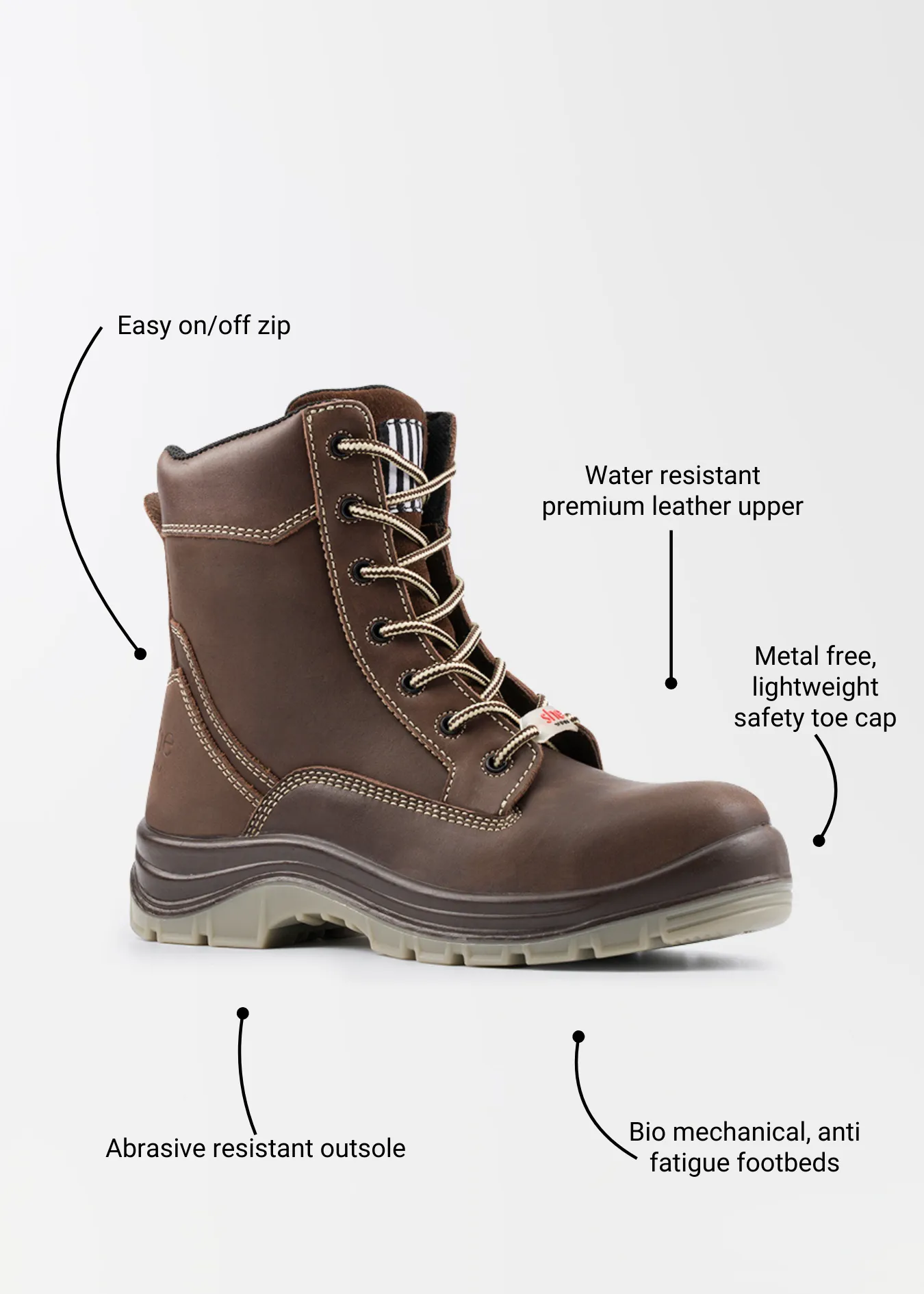 Pursues: women's safety work boots (zip)