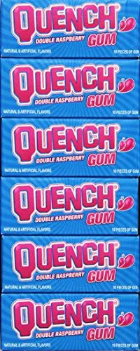 Quench Gum, Double Raspberry, 10 Count, (12 Pack)