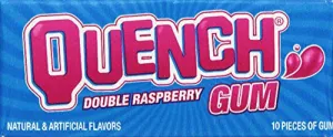 Quench Gum, Double Raspberry, 10 Count, (12 Pack)