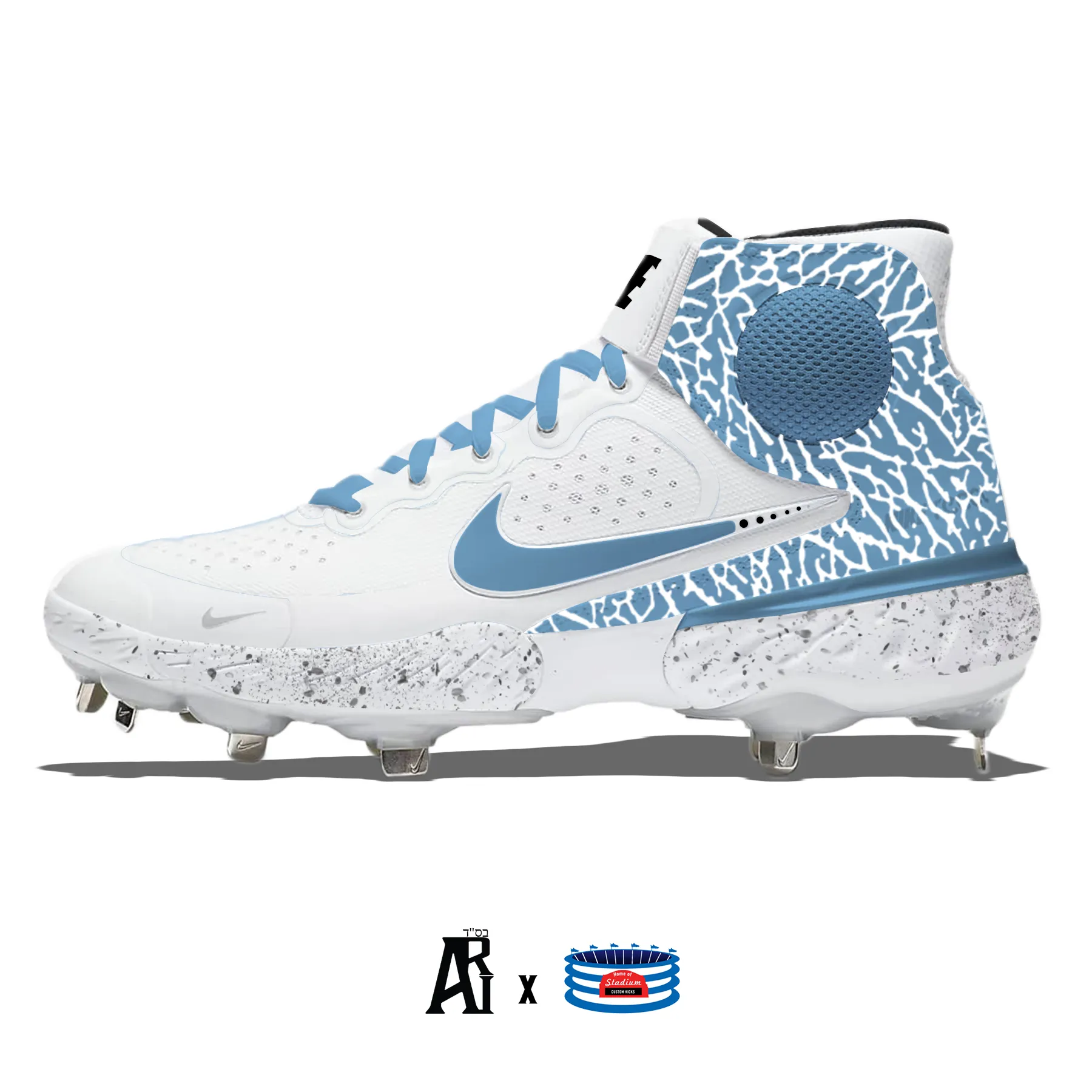 "Carolina Elephant" Nike Alpha Huarache Elite 3 Mid Cleats