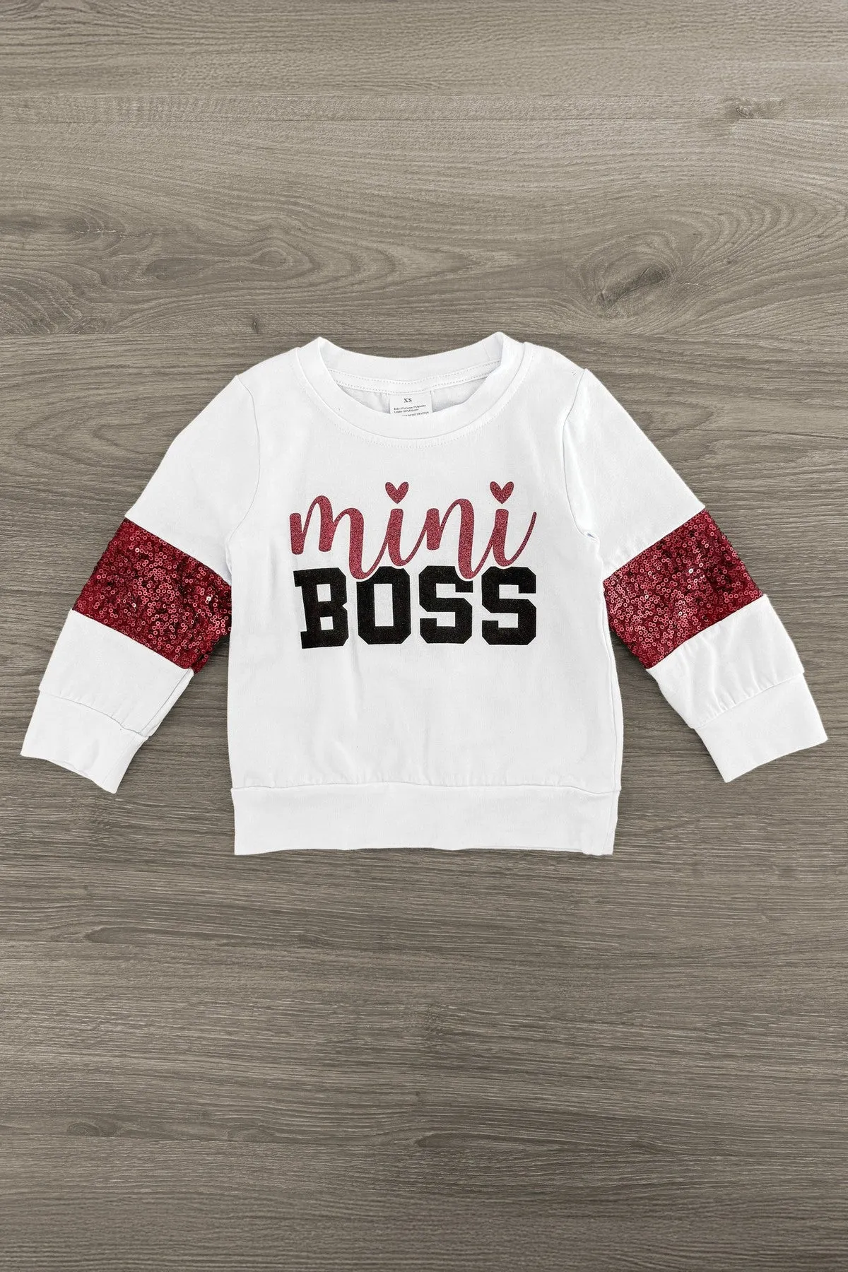 "Mini Boss" White Glitter Legging Set