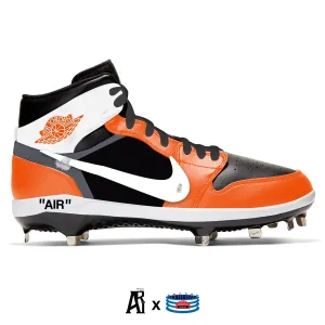 "Orange OW" Jordan 1 Retro Cleats