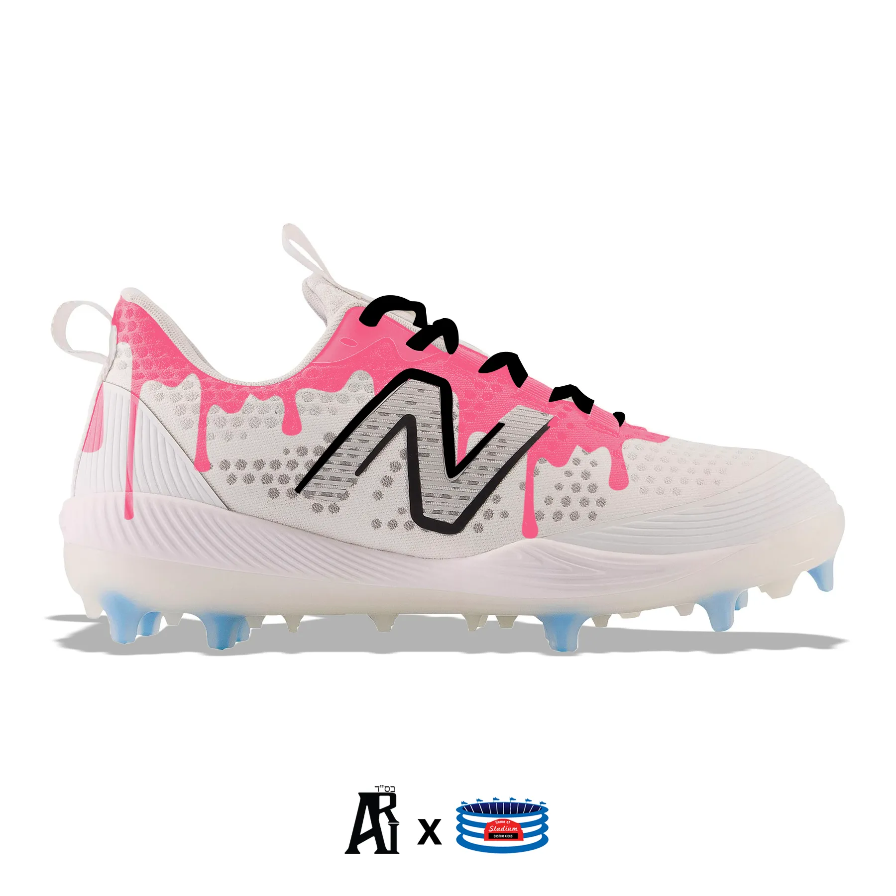 "Pink Drip" New Balance FuelCell COMPv3 TPU Baseball Cleats