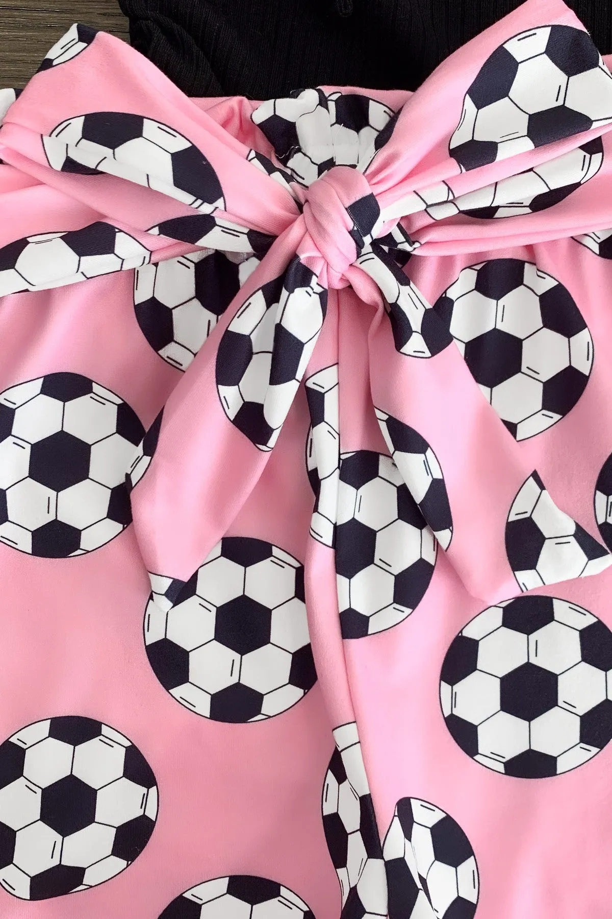 "Soccer" Black & Pink Short Set